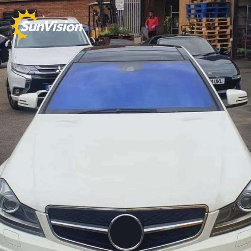 60inch by 100ft windshield window film chameleon purple to blue colorful heat insulation color changing tint film with IRR 90%