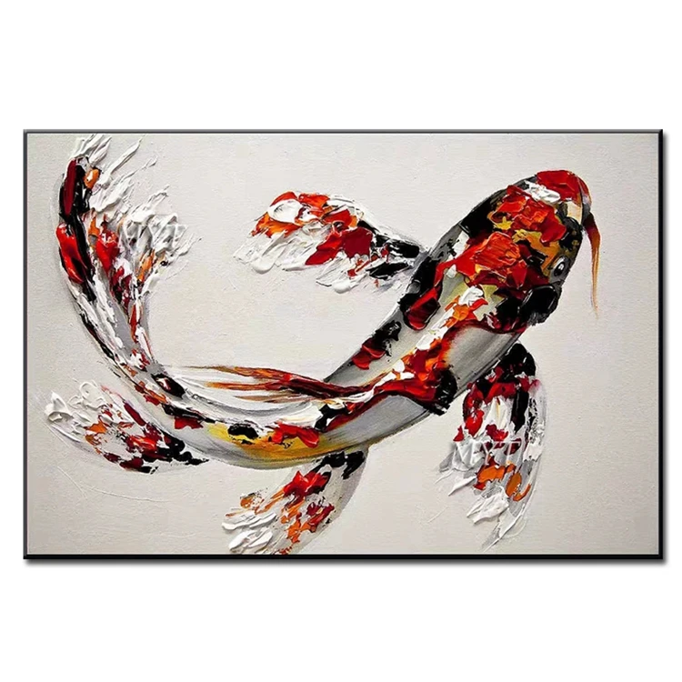 Новейших ручной работы современный рыбьего жира Абстрактная живопись на холсте стены домашнего декора анималистический рисунок