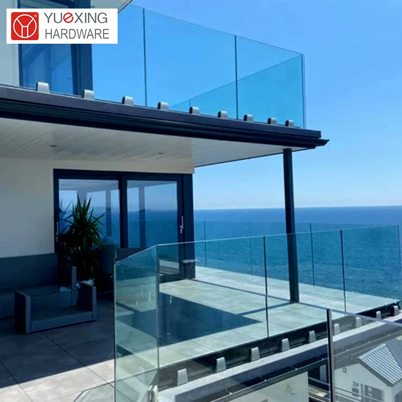 Villa Balcony Frameless glass railing Handrail Simple design Spigot railing