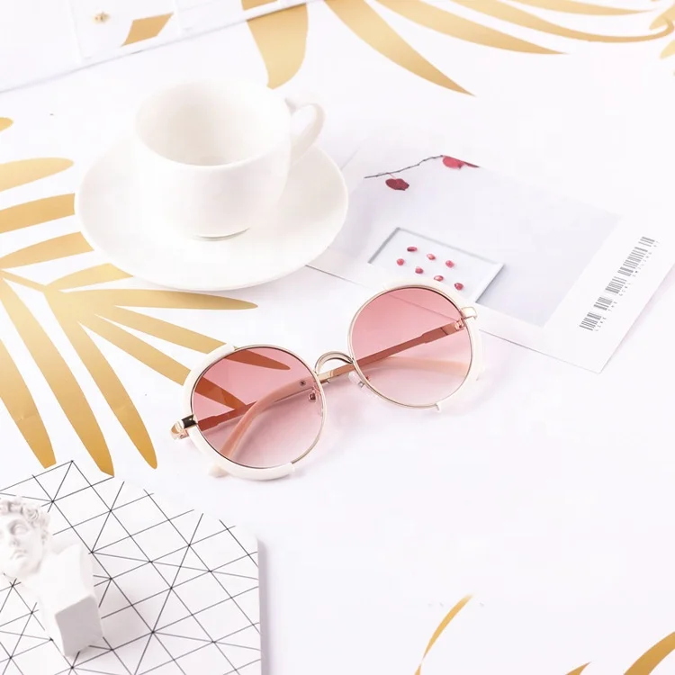 DOISYER 2020 New fashion design girls sun glasses round metal frame kids sunglasses children