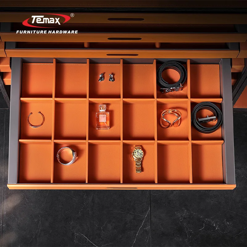 Temax W-A015 Multifunctional leather square box decoration cabinet storage furniture accessories box wardrobe hardware