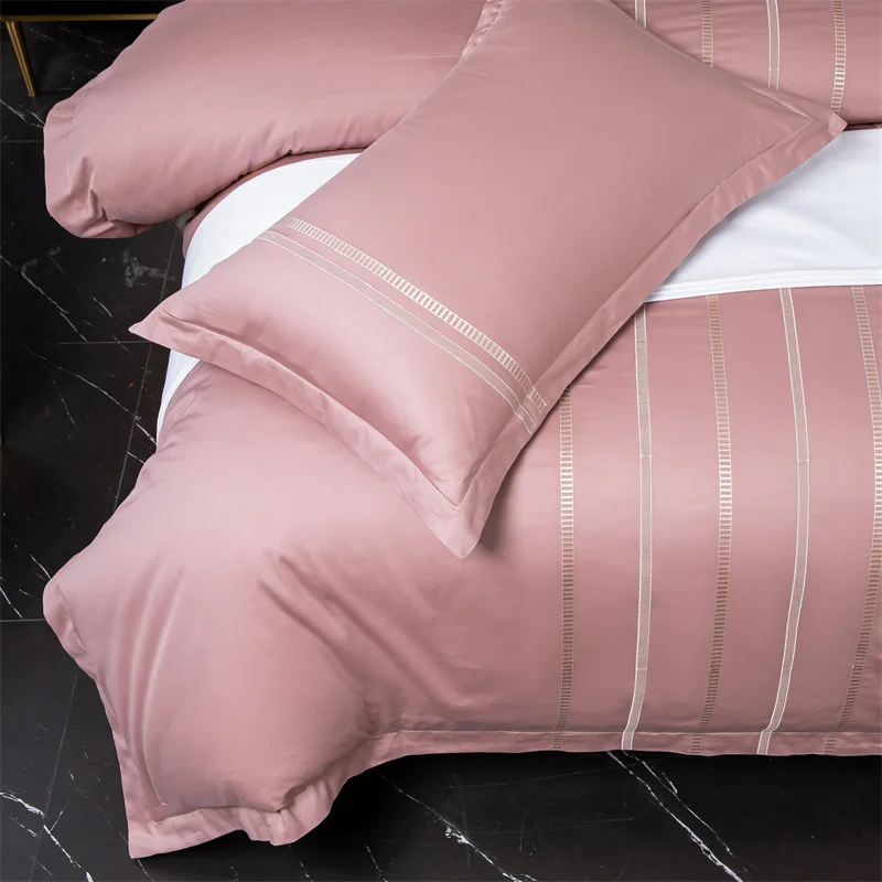 Brillmax Classic Original 40S Cotton Luxury Embroidery Bedding Sets Supet Soft Bedsheets All Season King Bed Sheets