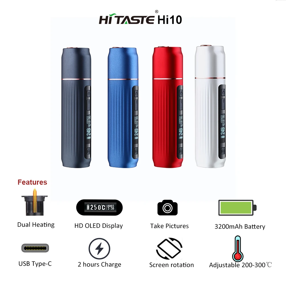 Factory Outlet hitaste hi10 kaufen heated tobacco deutsch not burn tobacco devices 3200mAh dual heating for tobacco sticks
