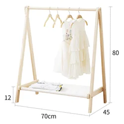 Wooden Kids Clothing Rack with Cloth Storage Shelf Garment Rack for Pets Dolls Baby Hanger Rack Clothes Organizer Storage