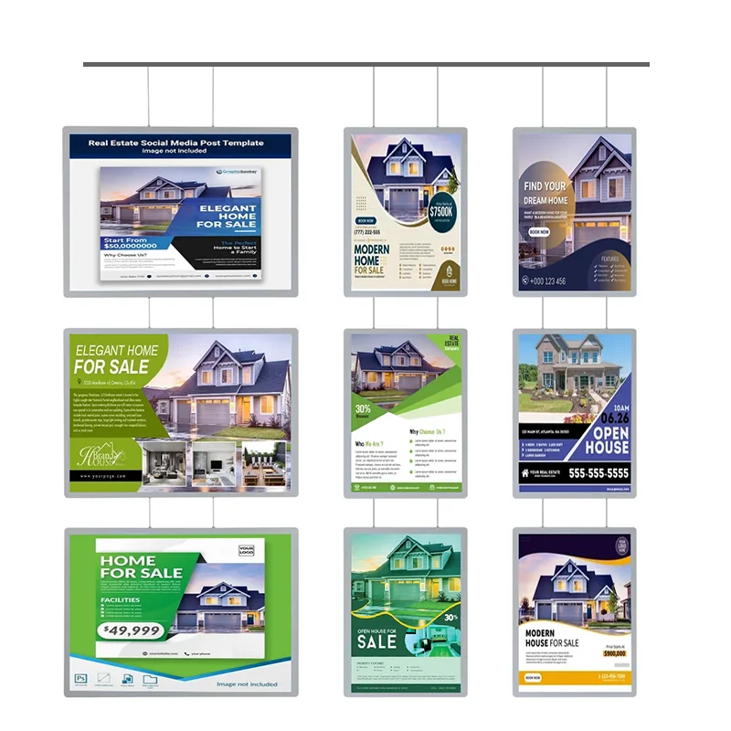 A1 A2 A3 A4 Outdoor Lightbox Acrylic Led Light Box Hanging Led Real Estate Window Display Light Box