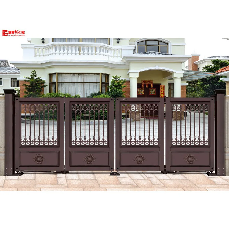Factory direct price luxury suspended folding gate aluminum courtyard villa main gate customized wholesale hot sale