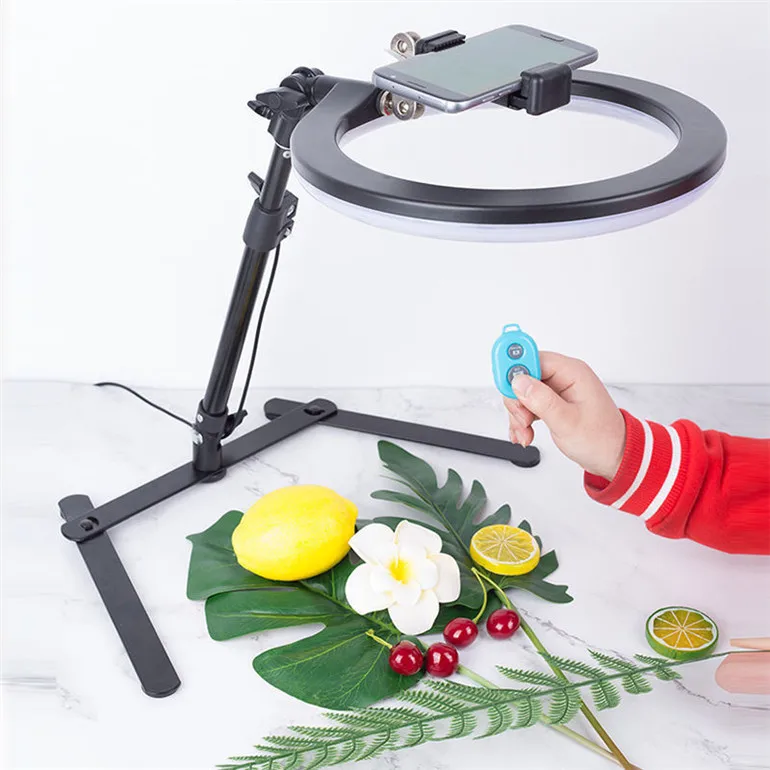 Mobile Phone Overhead Stand Tripod Desktop Micro Class Live Selfie LED Fill Light Tripods Photo Video Overhead Tripod