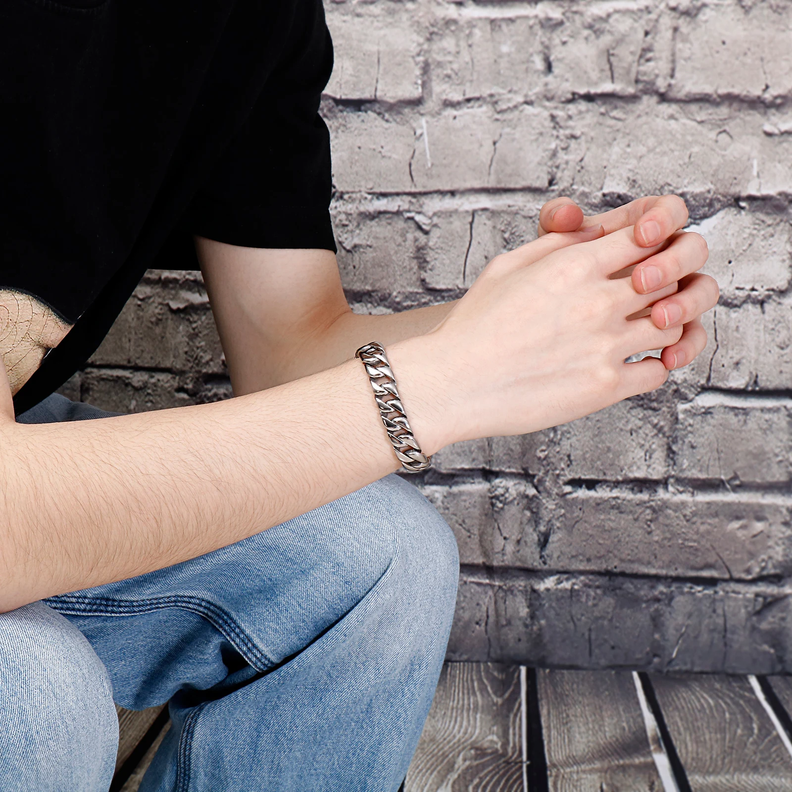 KALEN wholesale men bangle cuff 316l stainless steel bracelet for boys