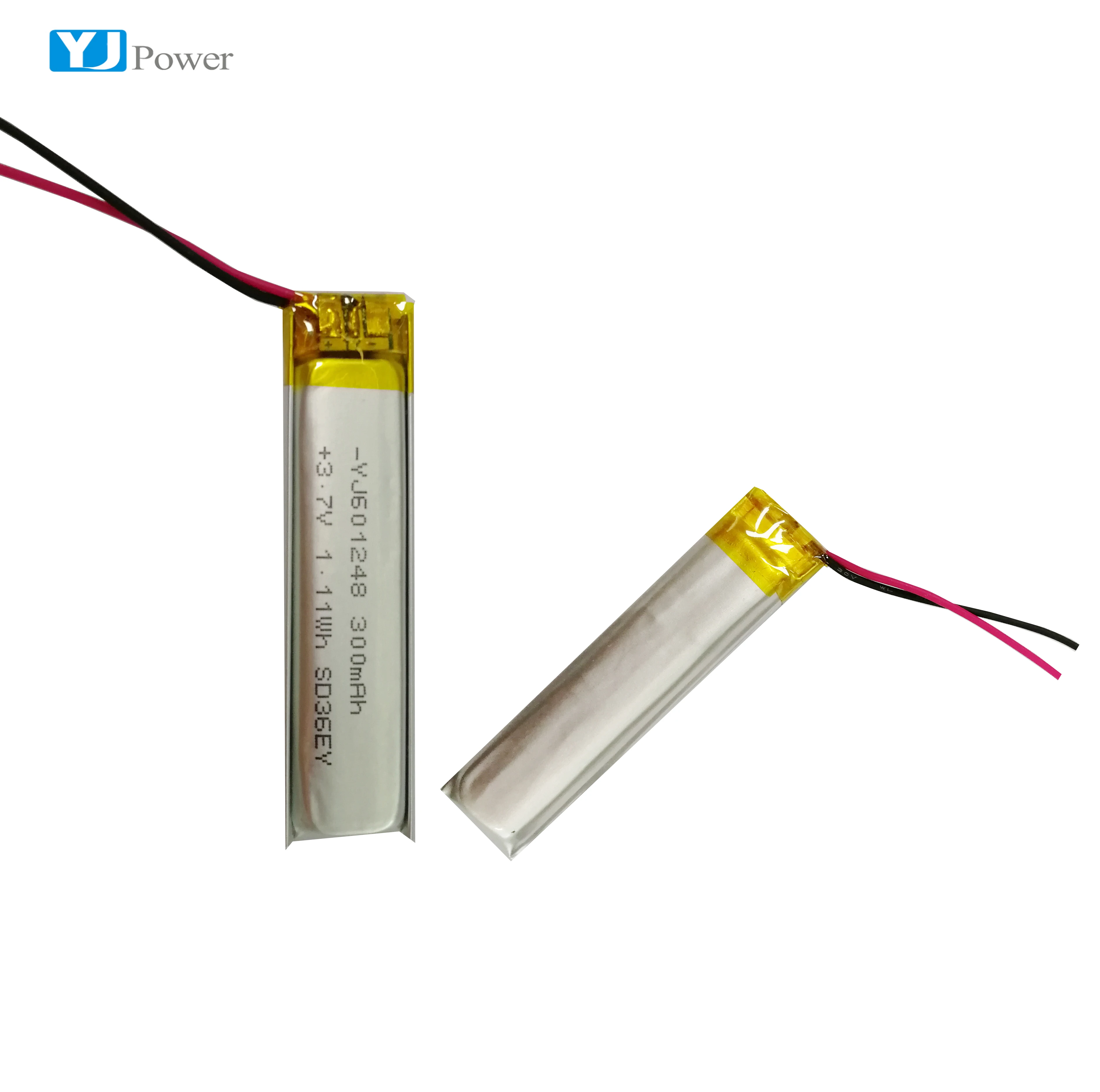 KC certificate Approved YJ601248 300mAh 3.7v lithium polymer battery 300mAh 3.7v lithium ion battery for wireless earphone case
