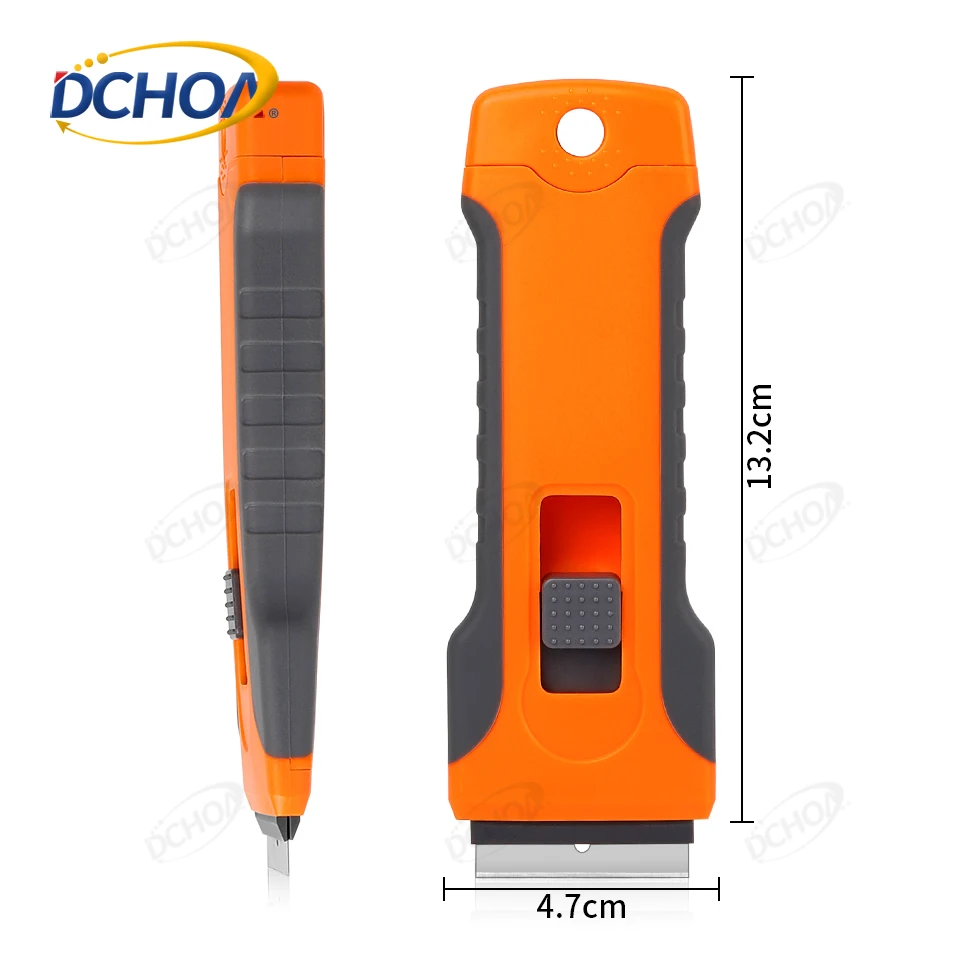 DCHOA Car Wrapping Window Tint Glass Clean Long Handle Razor Scraper With Backup Blades Storage Box