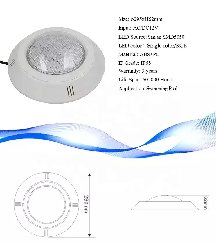 Underwater RGB led led piscine light for swimming pool