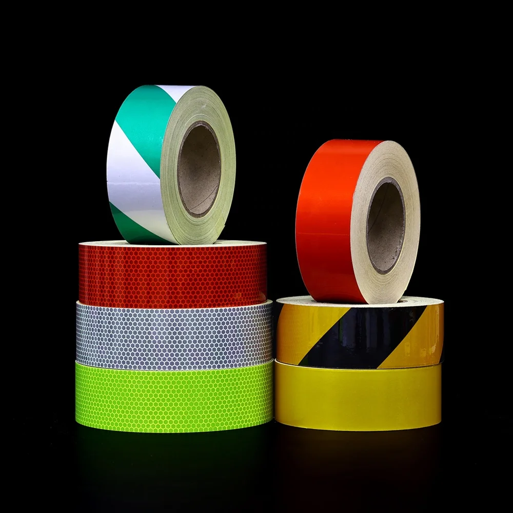 Customized Long Caution Safety Warning Adhesive Reflective Sticker Reflective Tape for Truck Traffic Signs