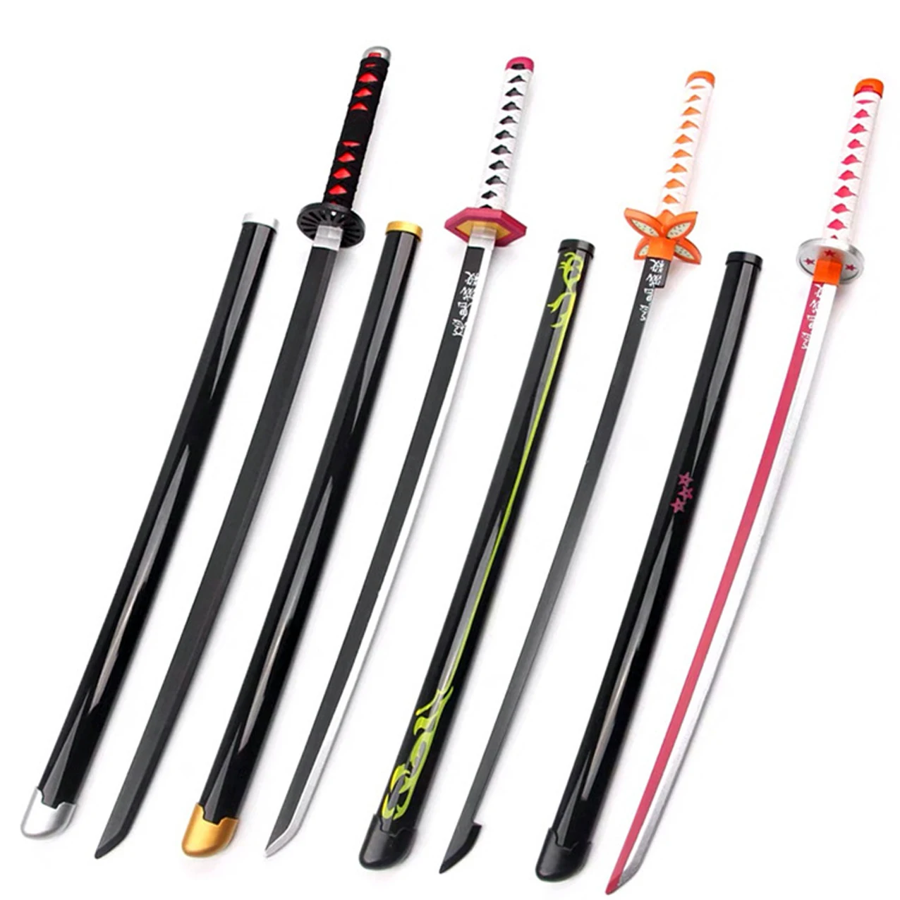 104cm Demon Slayer Sword Katana de Kimetsu No Yaiba Toy Sword Anime Party Cosplay Props Inosuke Zenitsu Tanjiro Wooden Katanas