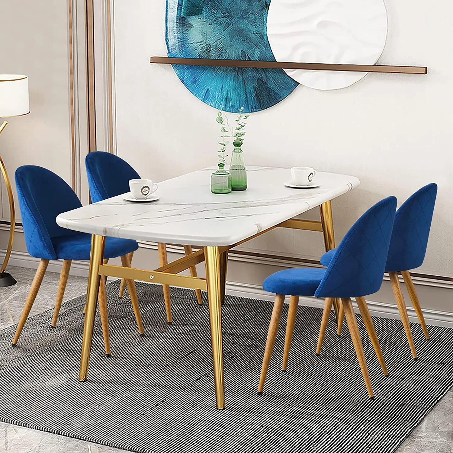 Luxury Nordic Design Dinning Furniture Sillas Metal Leg Upholstery Fabric Modern Velvet Dining Chairs for Dining Room Restaurant