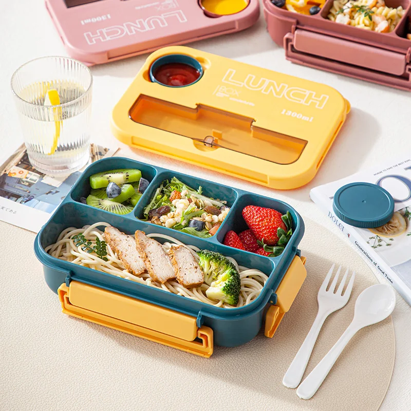 Hot Sale Four Compartments Plastic Lunch Box For Kids