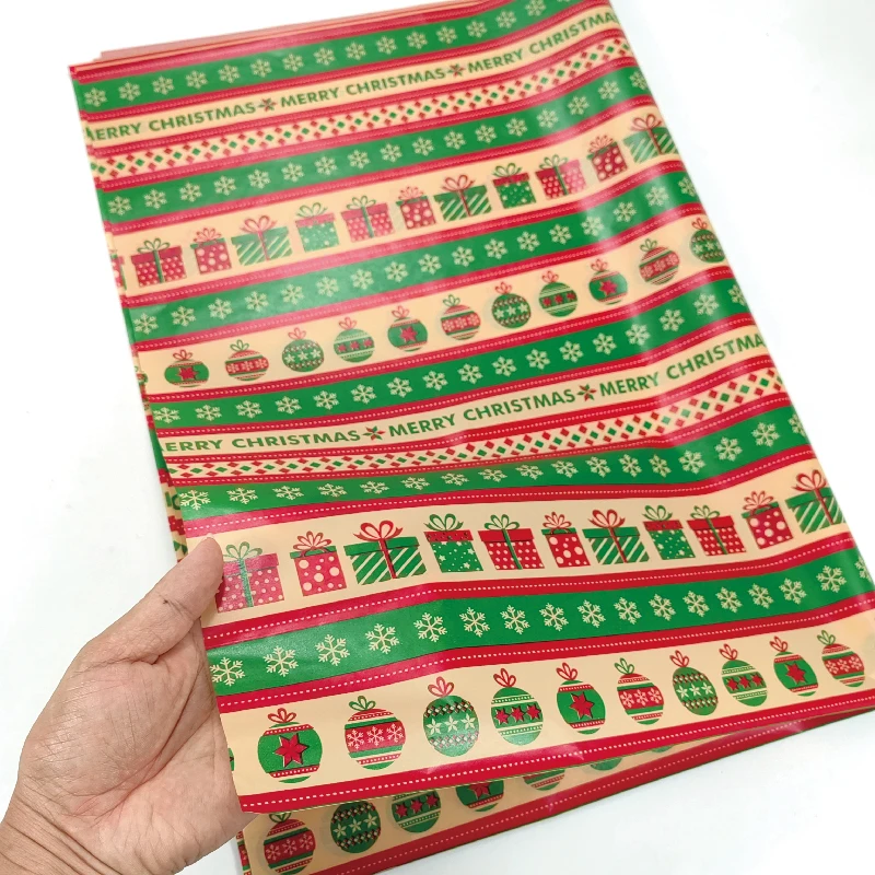 Stock Goods 50*70cm Colorful  Christmas Gifts Packaging Tissue Paper Custom Printing Clothes Wrapping Paper