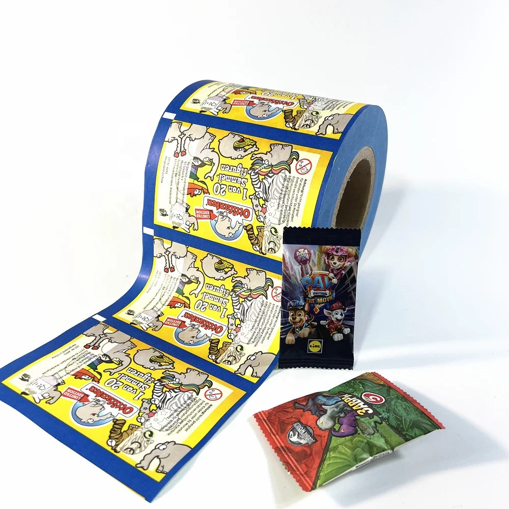 Laminated Plastic Roll Film, PE Packaging Mylar Roll Film Color Printed Sachet Film Roll Plastic Rollstock, Printed Roll Stock