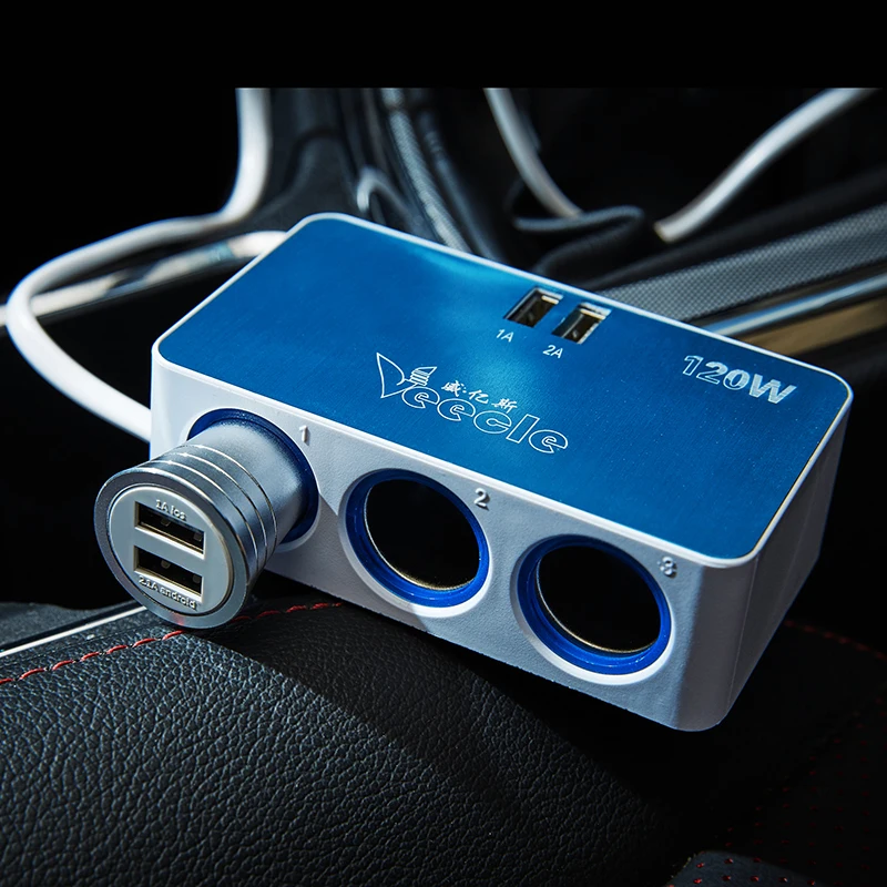  Автомобильный Алюминиевый двойной USB 3 1 а dc розетки удлинитель для прикуривателя адаптер автомобильного зарядного