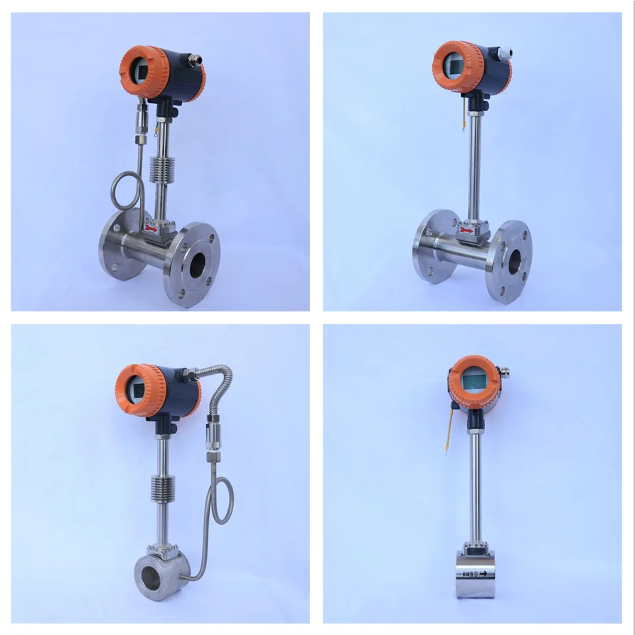 High temperature pressure compensation MODBUS steam gas vortex flow meter CE approved vortex flowmeter