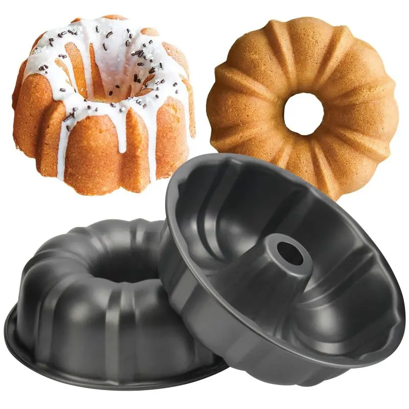 10inch Heavy Duty Carbon Steel Baking Mold Non-stick Pumpkin Shaped Metal Tube Cake Pans for Baking