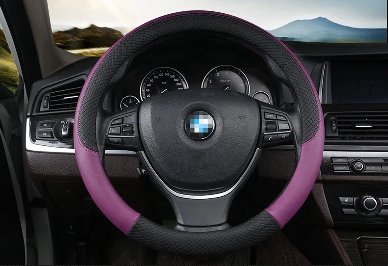 
High Quality PVC PU Leather Car Steering Wheel Cover for Women and Men 