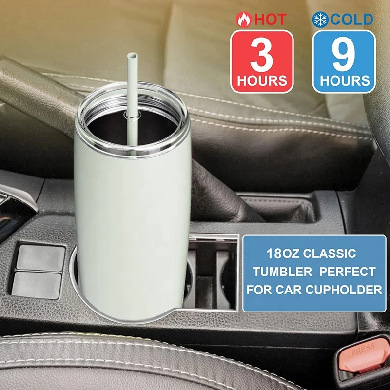 New Arrival wholesale 18oz Double Wall stainless steel Two-color Gradient Plated Tumbler Mugs Cups with lid and straw