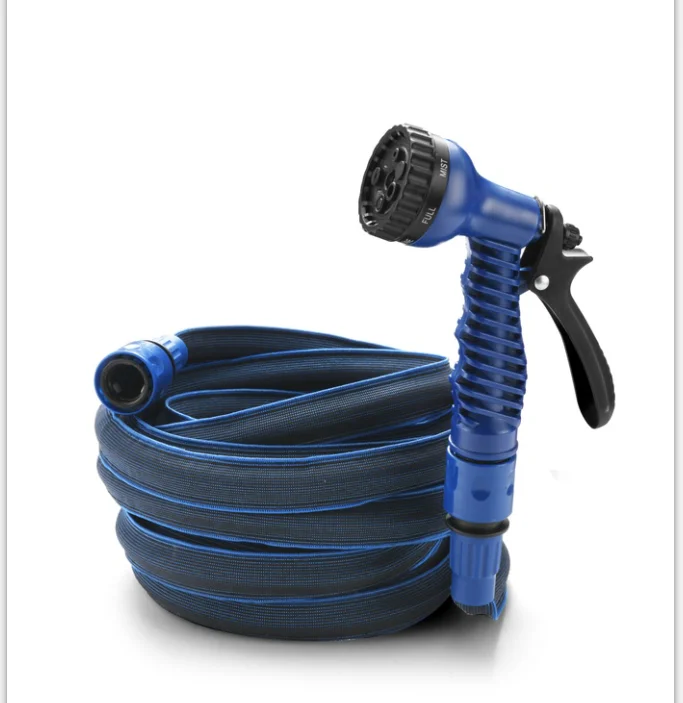 Triple layer latex with Solid Plastic Fittings 7 Function Sprayer 50ft expandable extensive water garden hose