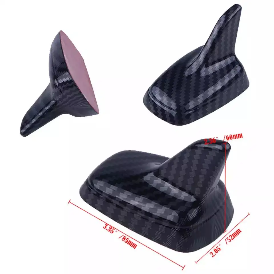 Universal Decorative Shark Fin Roof Antennas No Function Carbon Fiber Look Dummy Aerial Replaceable Car Accessories