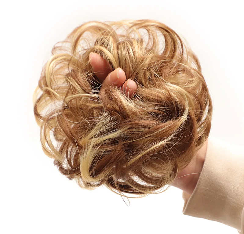 MZL Artificial Hair Women Girls Curly Messy Bun Hair Piece Scrunchie Updo Cover Hair Extensions Real As Human