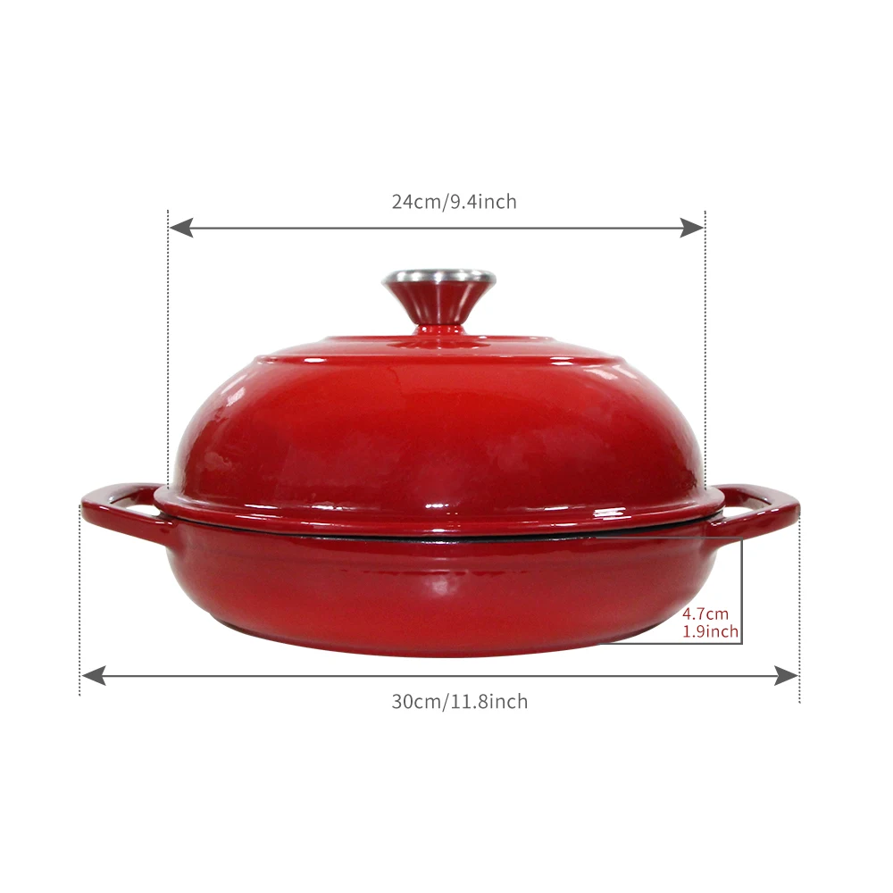 24 cm Nonstick Enamel Cast Iron Dutch Oven Pot Set with Lid for baking