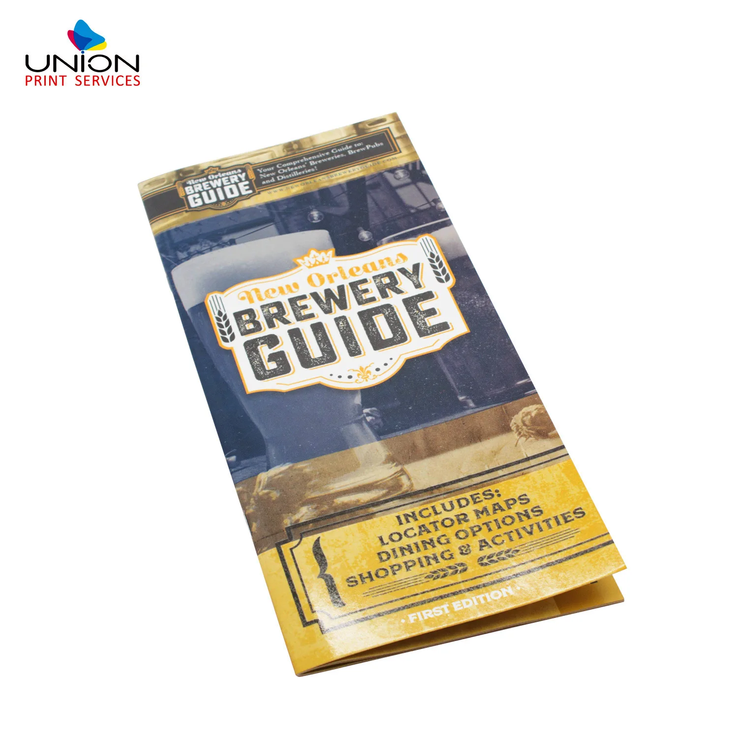 Restaurant Hotel Pub Activity Accordion Folded Map Navigation Guide Brochure For City