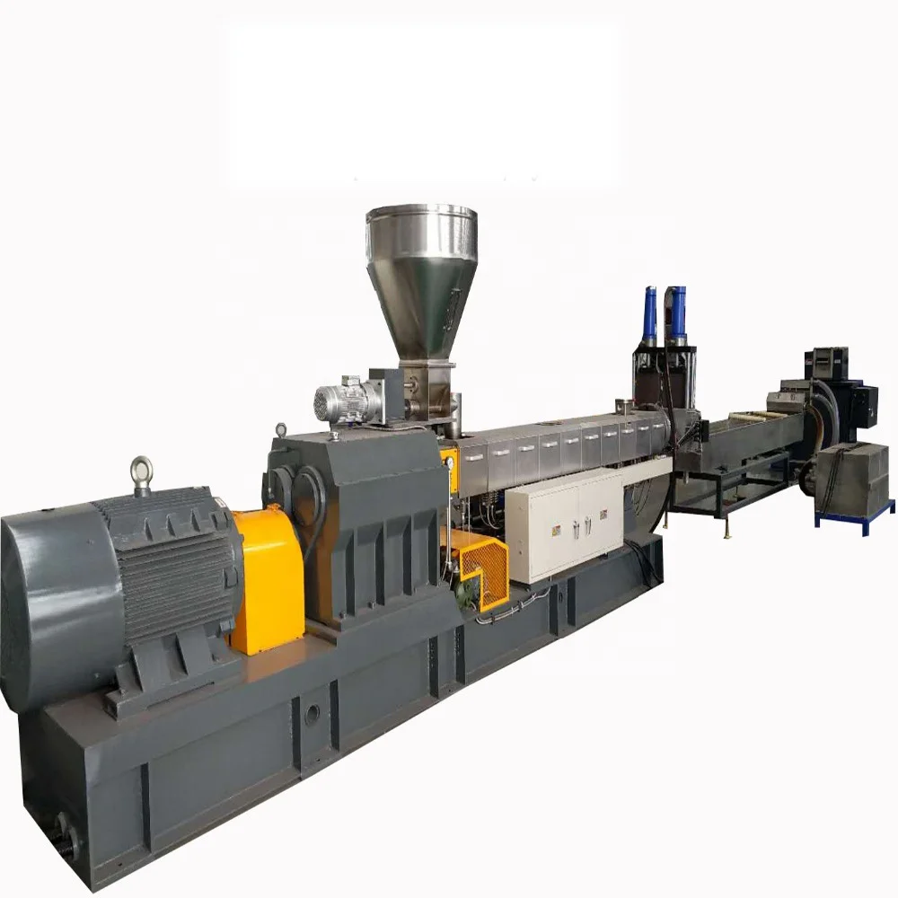 300kg  plastic PET beverage bottle flakes twin screw extruder and pelletizer line and machine from remate