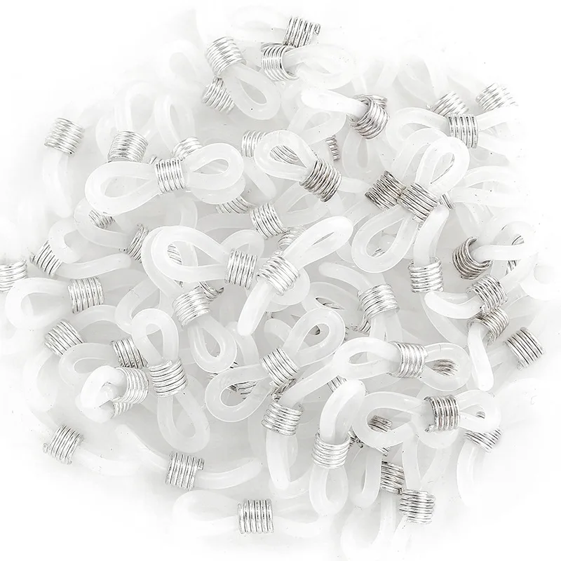 100pcs/bag Silicone Chain Glasses Retainer Ends Rope Sunglasses Cord Holder Strap Retainer End Loop