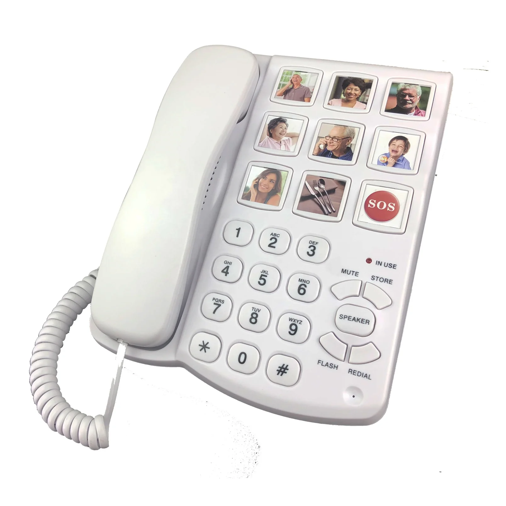 9 Groups Photo Memory Button Corded Telephone with Amplified Ringer and Loud Two-way Speakerphone For Hearing Impaired Seniors