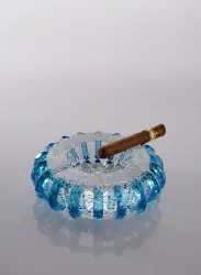 wholesale Custom Made Large round Crystal Glass Ashtray For Business Gift