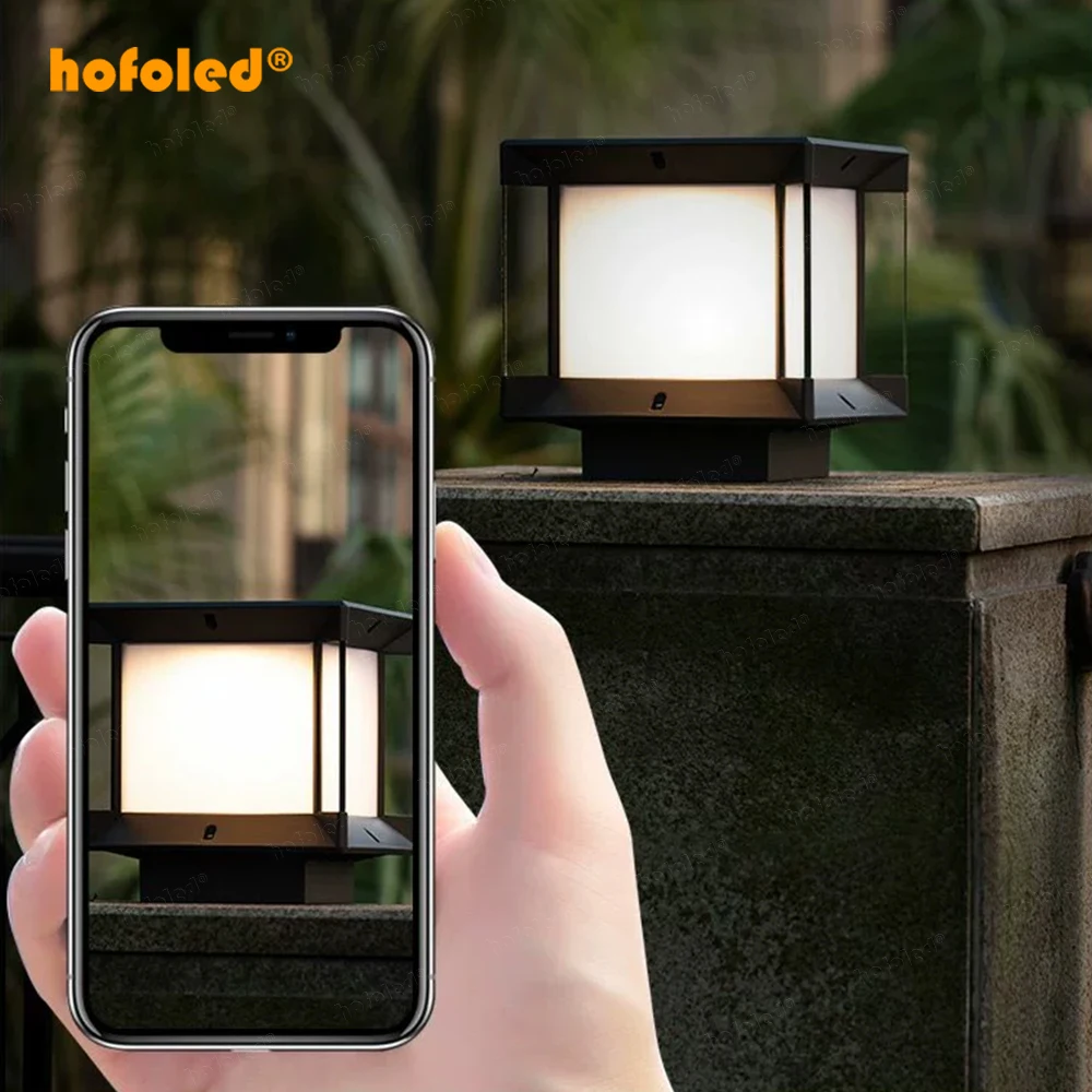 Mount Base Solar Post Lights Decorative Garden Led Outdoor Solar Panel Post Lights Gate Wall Post Sunlight Lamp