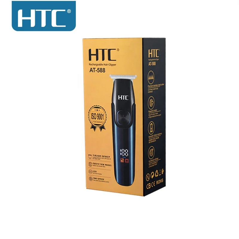 HTC AT-588 черная Алмазная машинка для стрижки волос профессиональная выцветная Нулевой резки