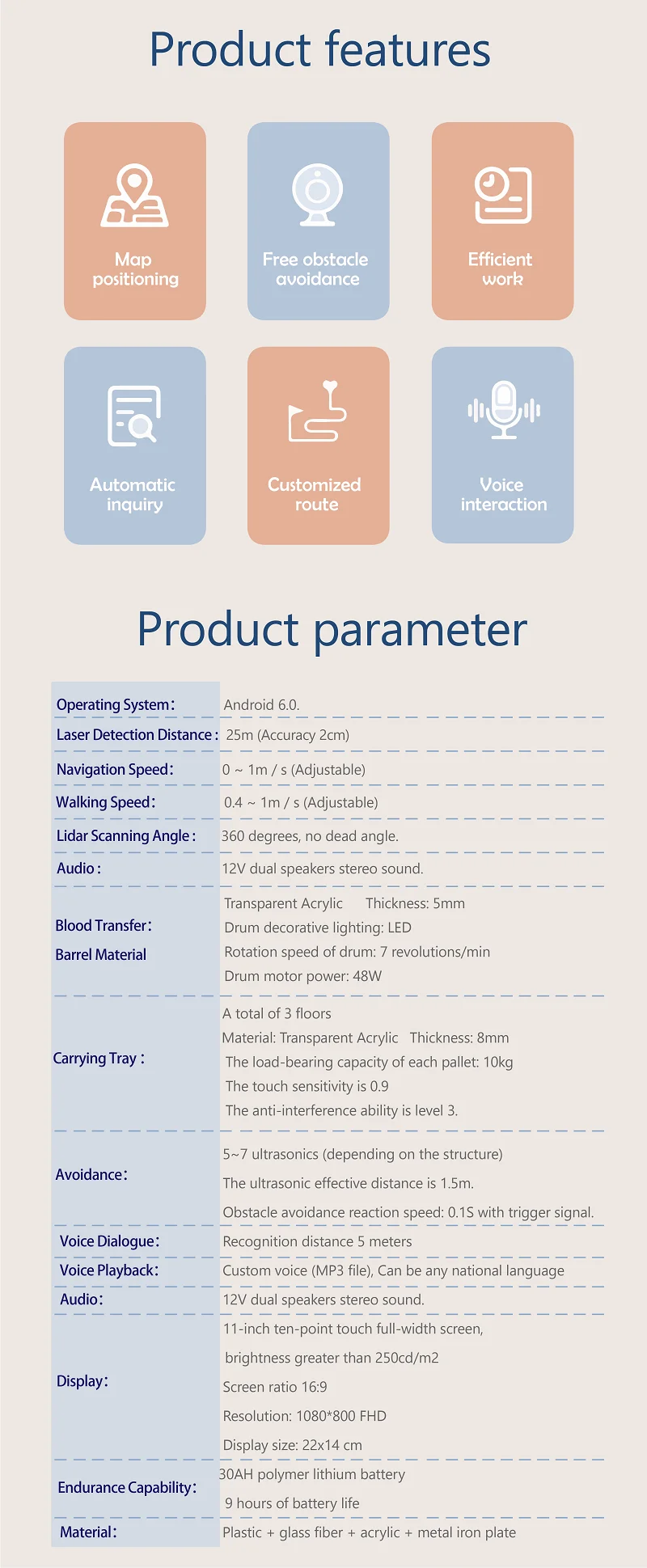 New Arrival Multi-functional Food Delivery Intelligent Service Robot For Hotel_9