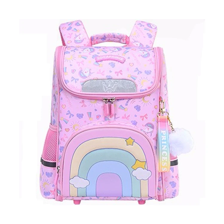New kids Back to School Book Bags Foldable Cute rainbow unicorn cartoon for Primary Students
