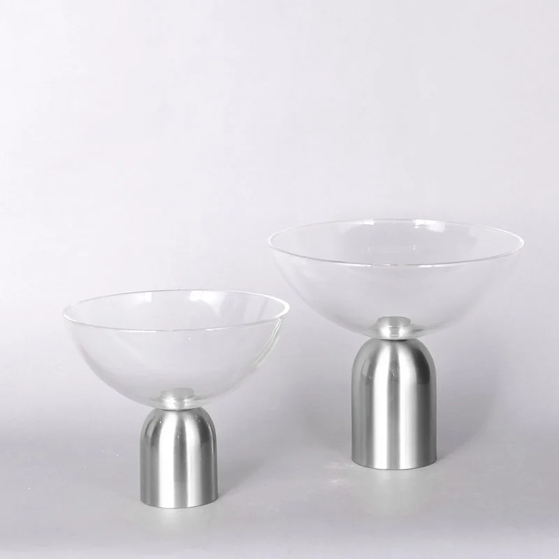 Glass Bowl Home Decorative Furnishings High Foot Fruit Dessert Plate With Base