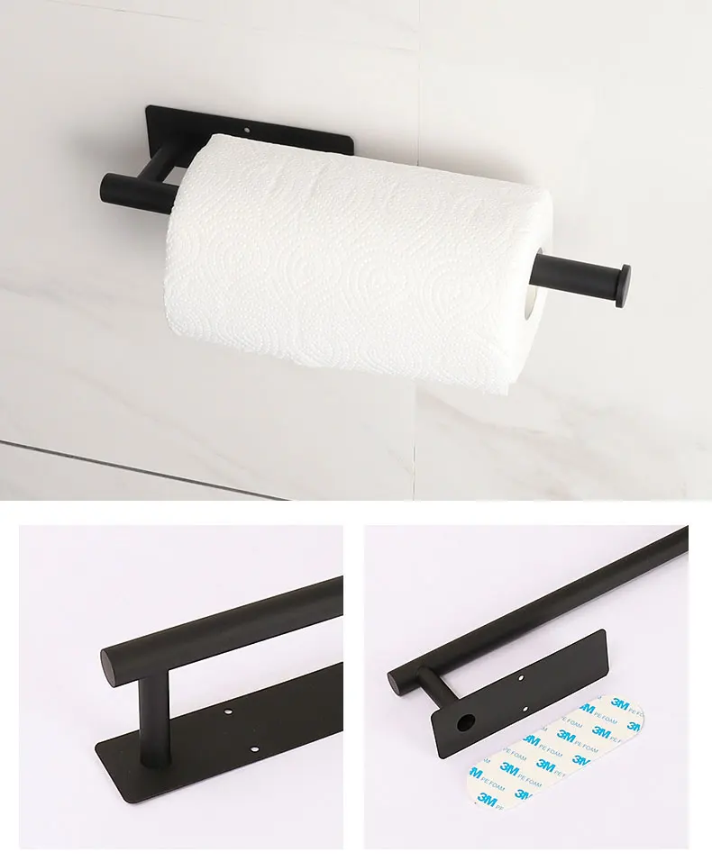 WONDERFUL Wall Mount Paper Towel Holder Self Adhesive Stainless Steel Paper Towel Holder For Kitchen Bathroom