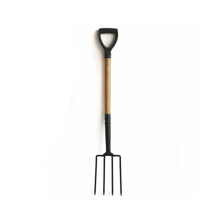 High quality steel fork and wooden handle garden red fork made in China