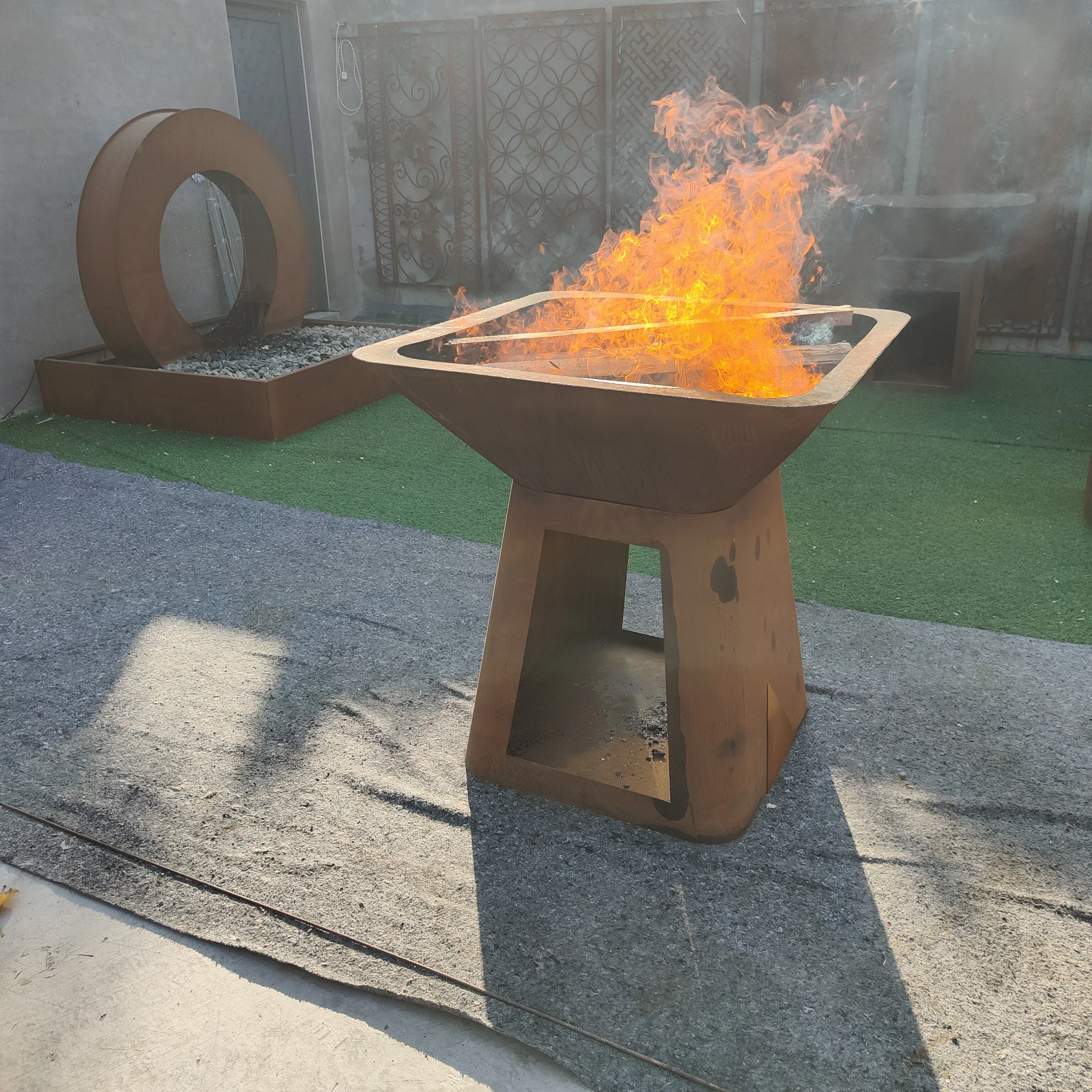 Corten steel bbq Fire Pit Heavy Large BBQ barbecue grills