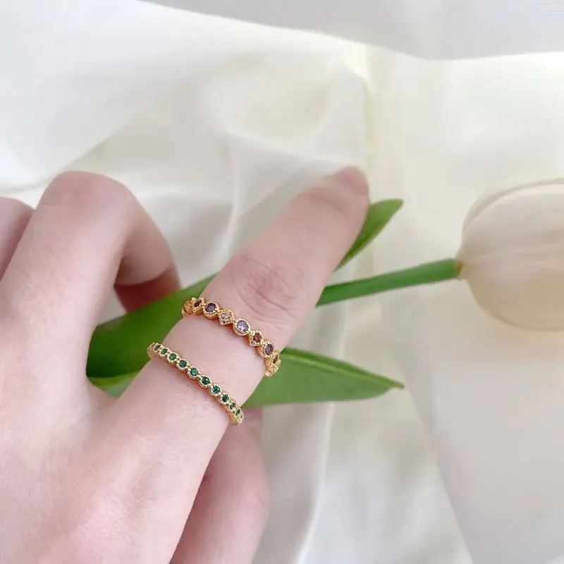 Solid 18K Gold Filled Industrial Style 925 Sterling Silver Flat Open Ring solid sterling silver irregular ring