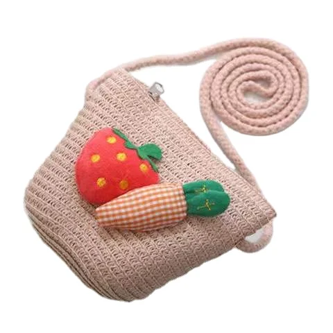 Straddle Straw bag beach for baby children girls out door cute colorful straw Woven Bags