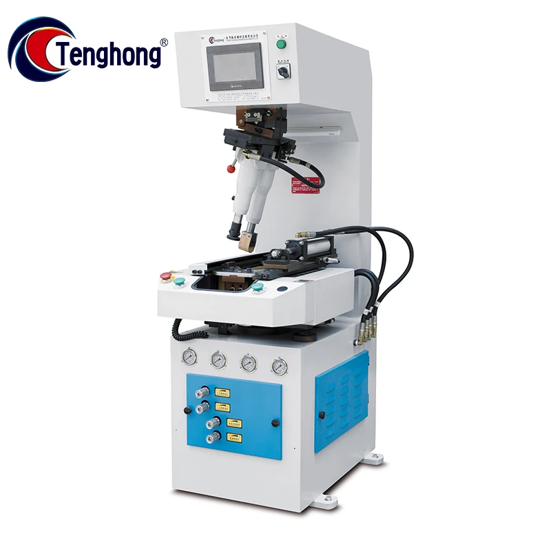 Tenghong TH-710D Easy To Use China Mini Shoe Machine PLC Control Heavy-duty Walled Sole Attaching Machine