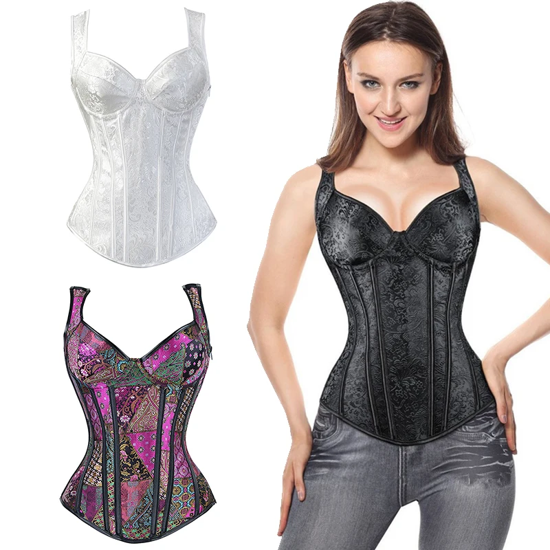 Женский модный корсет с рисунком, корсет для коррекции фигуры, топ, бюстье, корсет с винтажным принтом