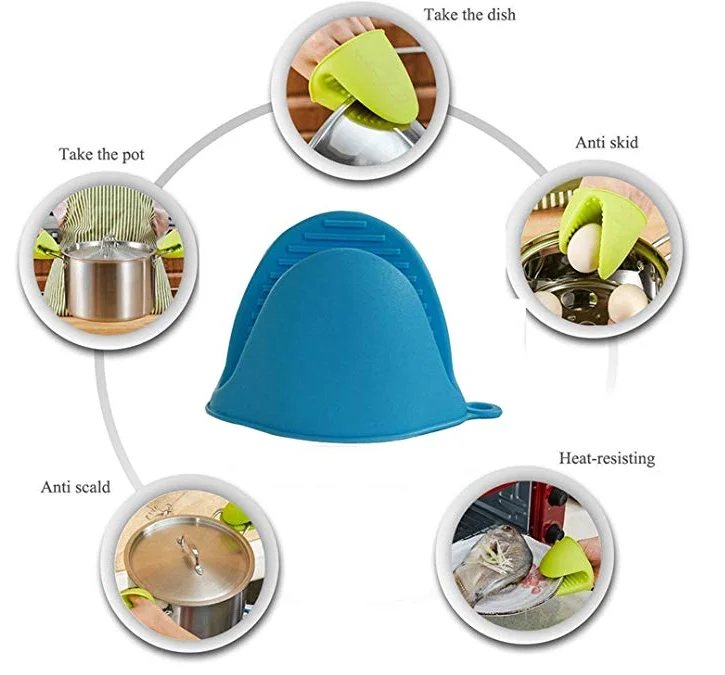 Silicone Heat Resistant Cooking Pinch Mitts Mini Oven Mitts for  Kitchen Heat Resistant Solution