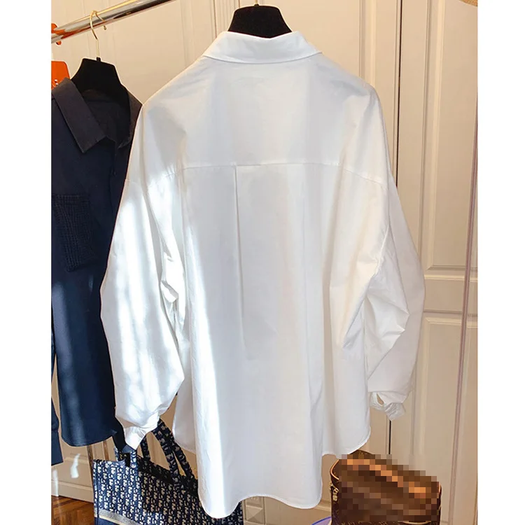 spring and autumn Korean loose casual retro long-sleeved girl shirts