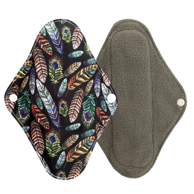 carefree Bamboo Charcoal terry Reusable Cloth Menstrual Pads Absorbency Panty Liner Sanitary pads